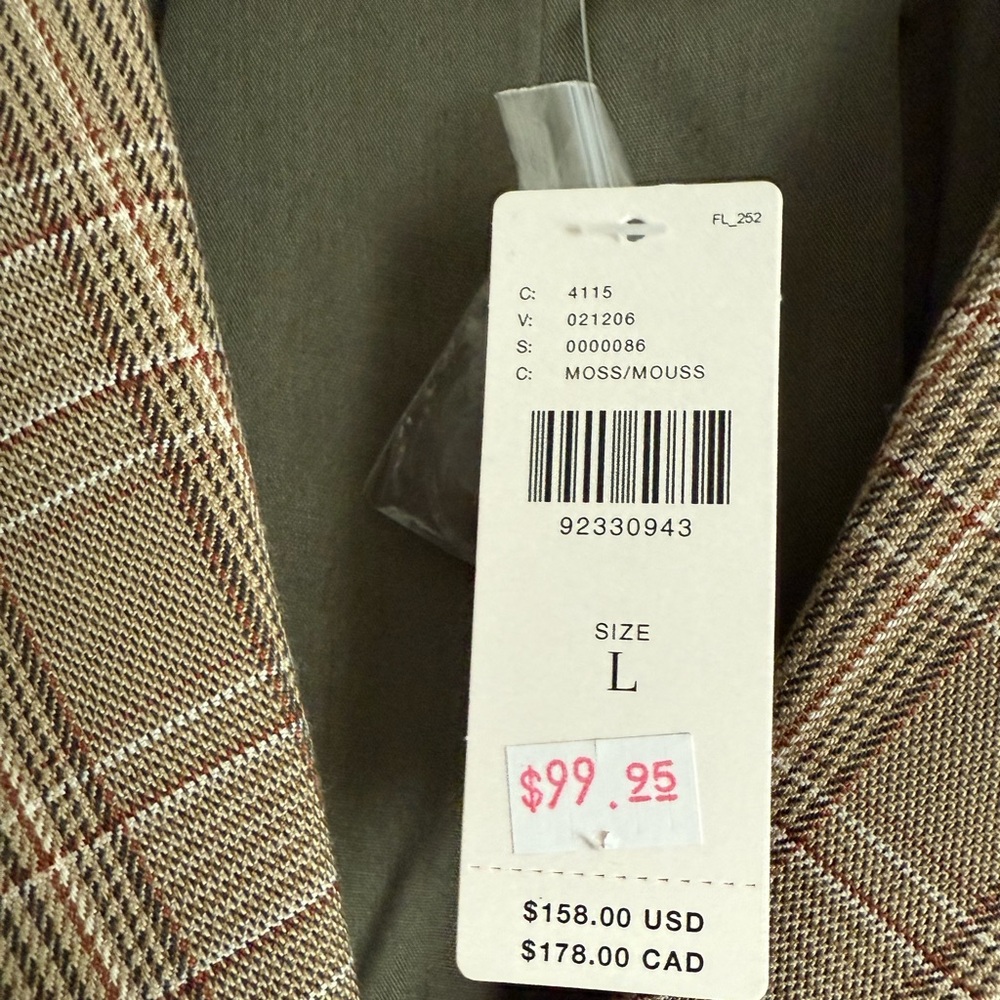 NWT Dolan Cropped Blazer with Plaid Accents - Picture 4 of 9